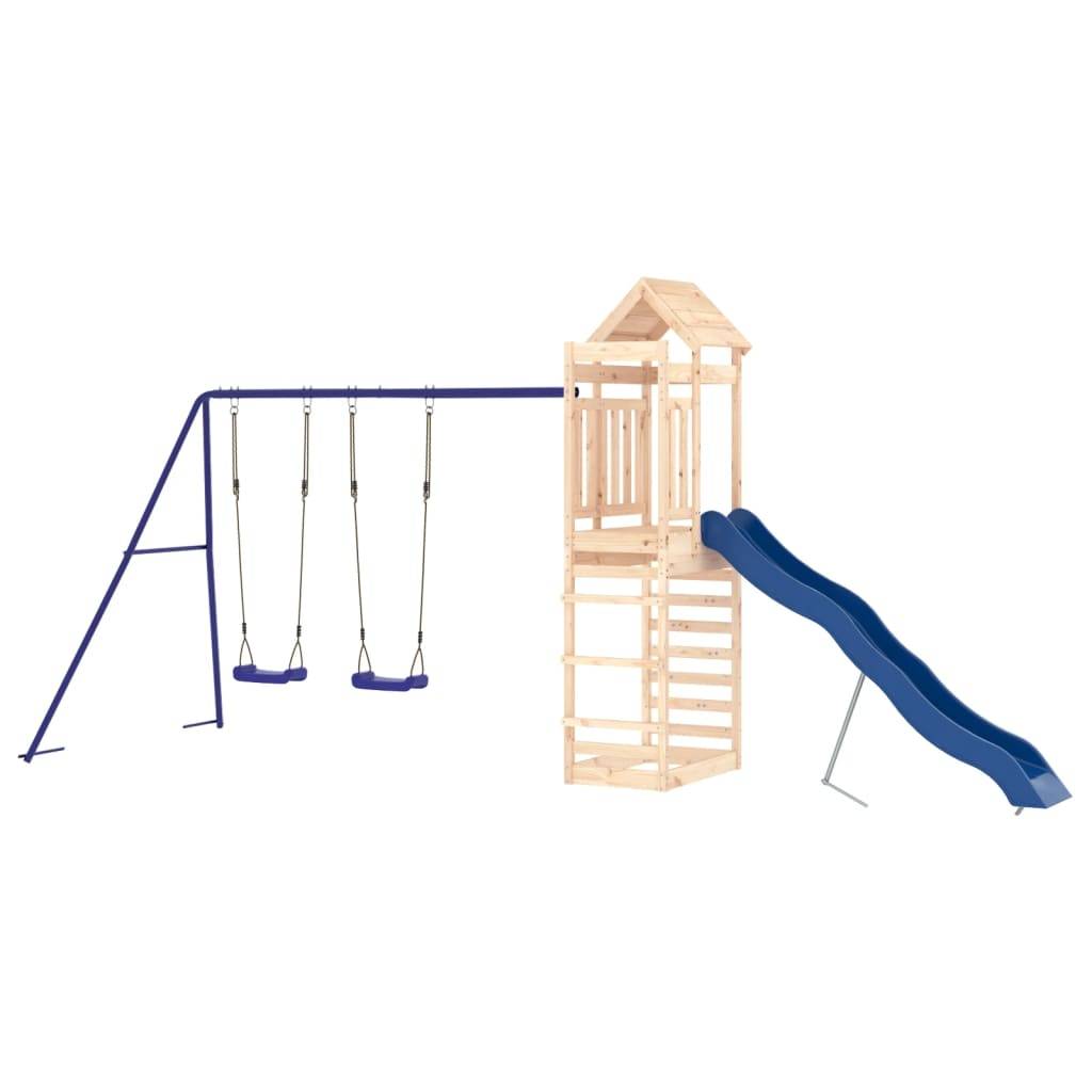 Helloshop26 - Aire de jeux d'extérieur balançoires toboggan portiques robuste jeux jardin 492 x 185 x 239 cm bois de pin massif - Image 3