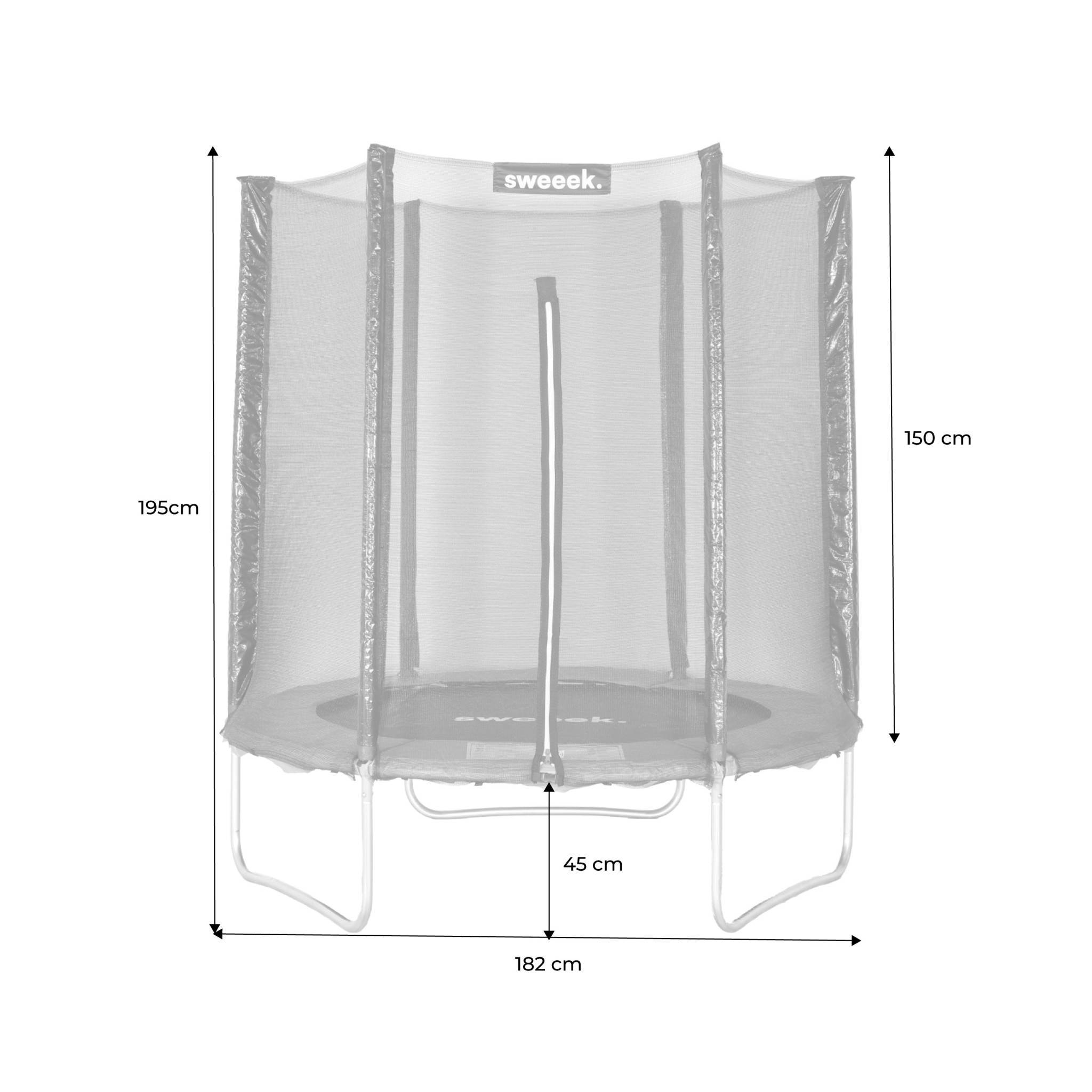 sweeek - Trampoline rond Ø 180cm gris avec son filet de protection - Cassiopée - Trampoline de jardin 2m| Qualité PRO. | Normes EU. | sweeek - Image 4
