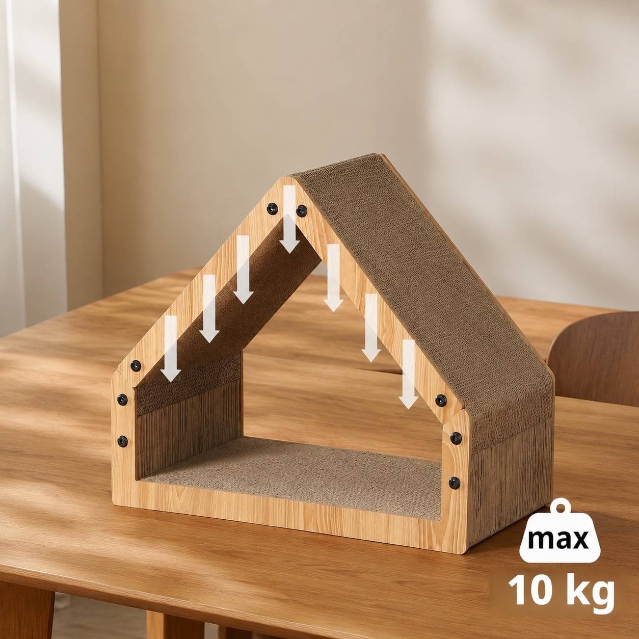 Grattoir Pour Chat Maison En Carton Ondulé Extra Long Confortable Et Stables - Image 5