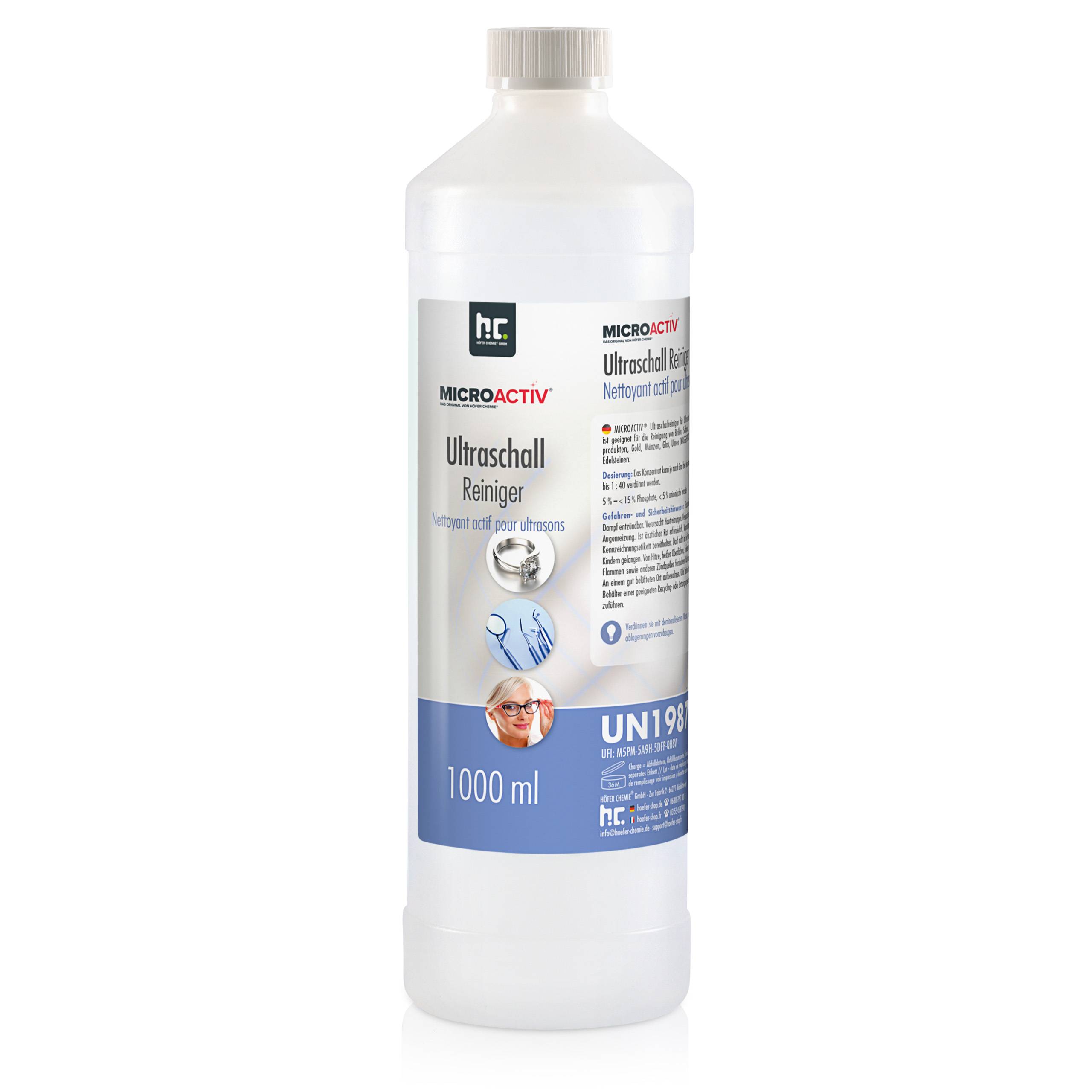 Produit detergent ultrason Microactiv® en bouteille de 1 L x 1 - Image 1