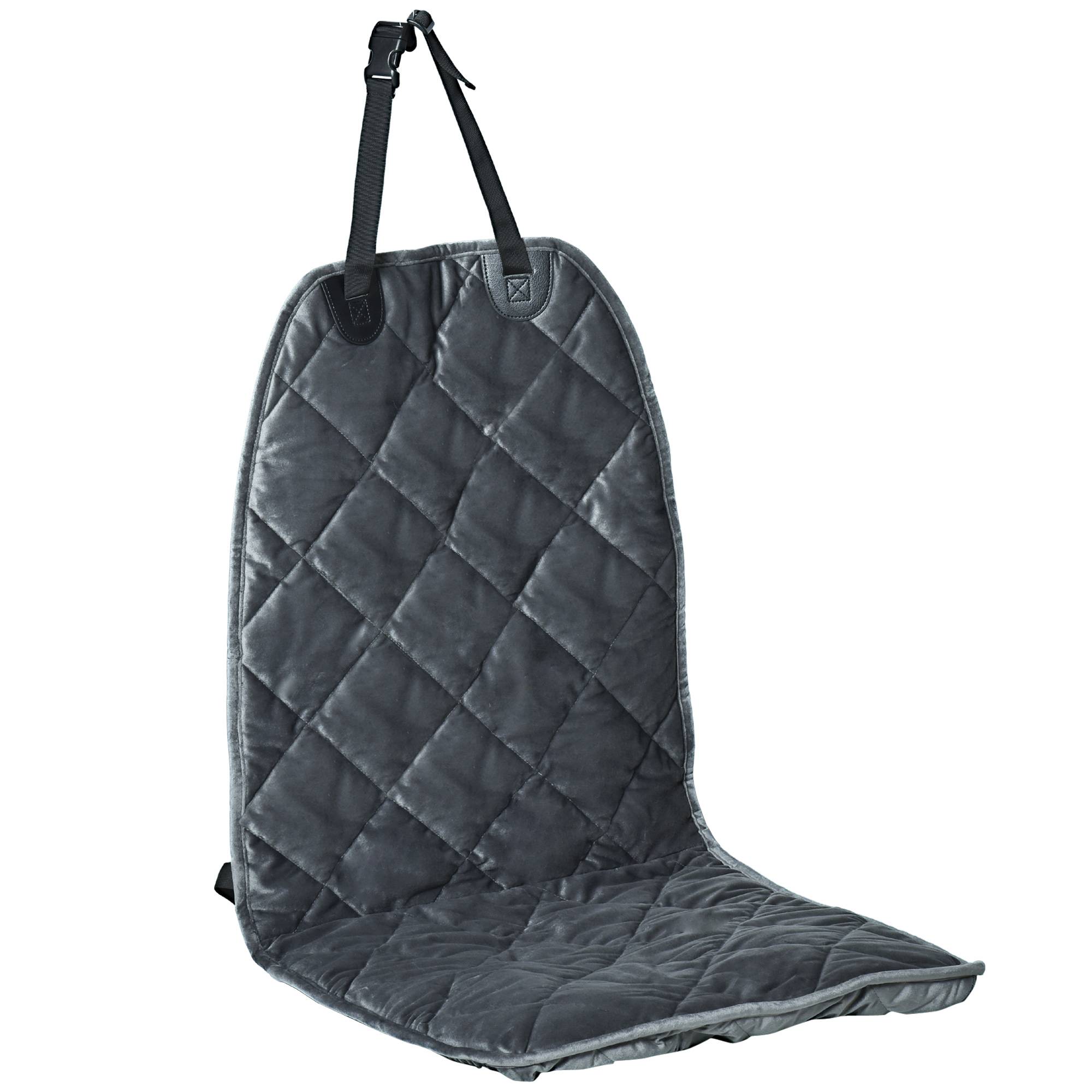 Housse de Siège Avant pour Chien 105 x 46 cm, Protection Antidérapante avec Ancrage et Sangle, SUV/Camionnette/Fourgon, Grise - Image 2