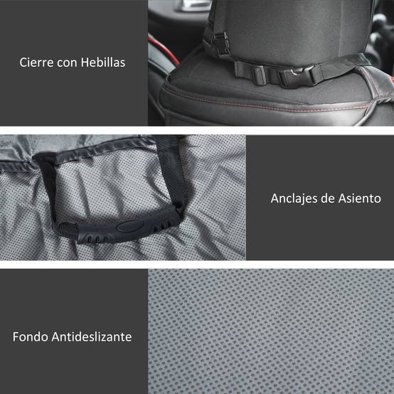 Housse de Siège Avant pour Chien 105 x 46 cm, Protection Antidérapante avec Ancrage et Sangle, SUV/Camionnette/Fourgon, Grise - Image 9