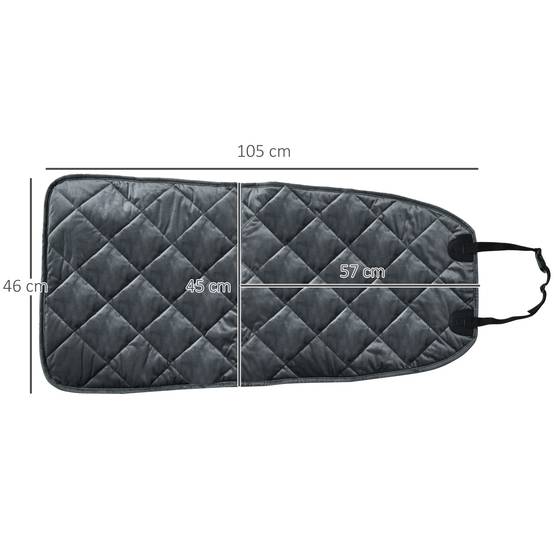 Housse de Siège Avant pour Chien 105 x 46 cm, Protection Antidérapante avec Ancrage et Sangle, SUV/Camionnette/Fourgon, Grise - Image 5