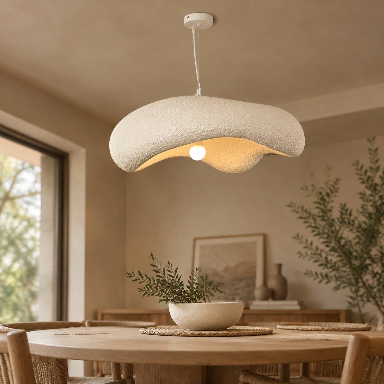 Suspension Lustre Wabi Sabi Forme Nuage Style Nordique Dimmable - Image 7