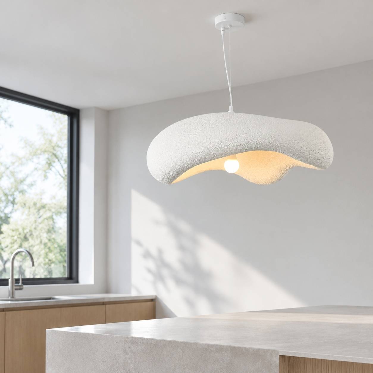 Suspension Lustre Wabi Sabi Forme Nuage Style Nordique Dimmable - Image 3