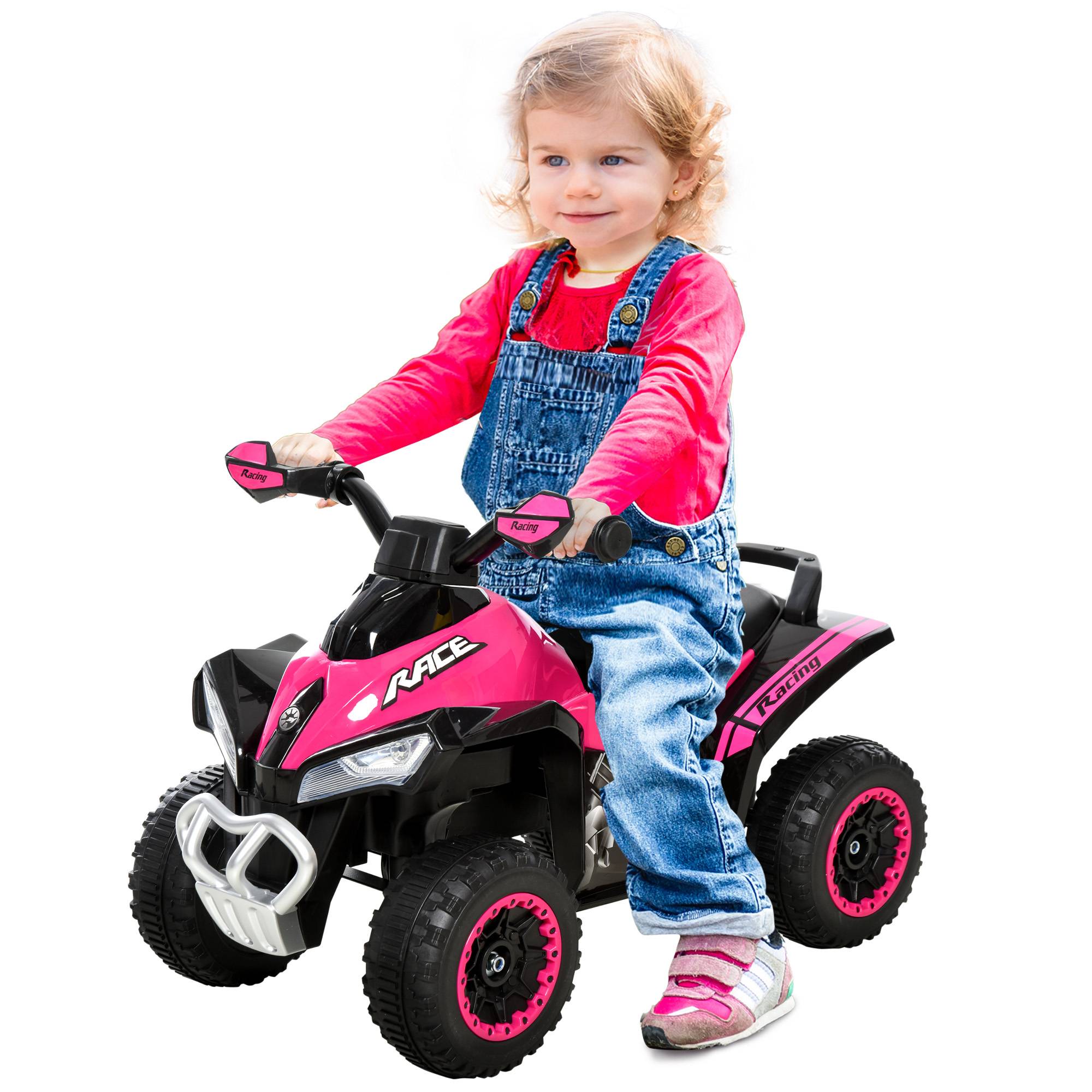 Sans Marque - Porteur Enfants SANS Moteur Quad 18-36 Mois 67x38x44 cm Effets Lumineux sonores Rose Noir PAS ÉLECTRIQUE - Image 1