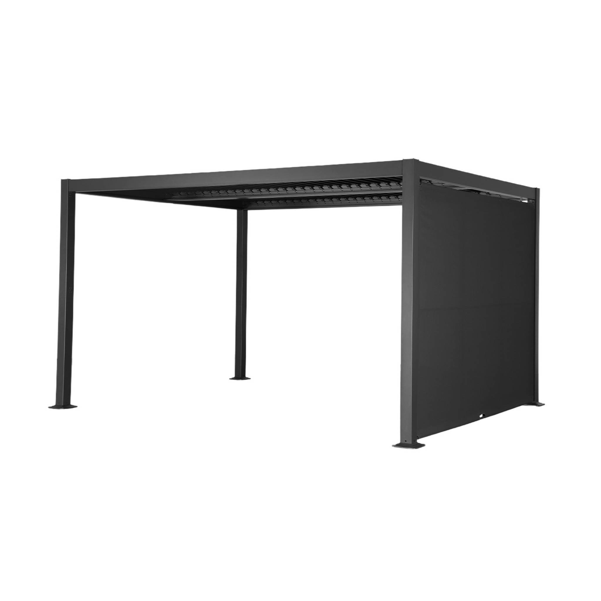 Pergola bioclimatique aluminium et acier 4x3m + auvent 3m anthracite Palace | sweeek - Image 2