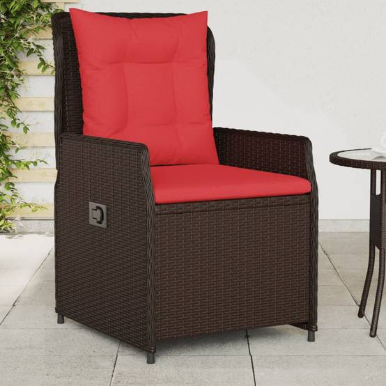 Chaises de jardin inclinables résine tressée marron 55 x 60 x 93 cm - PANGIVO - Image 1