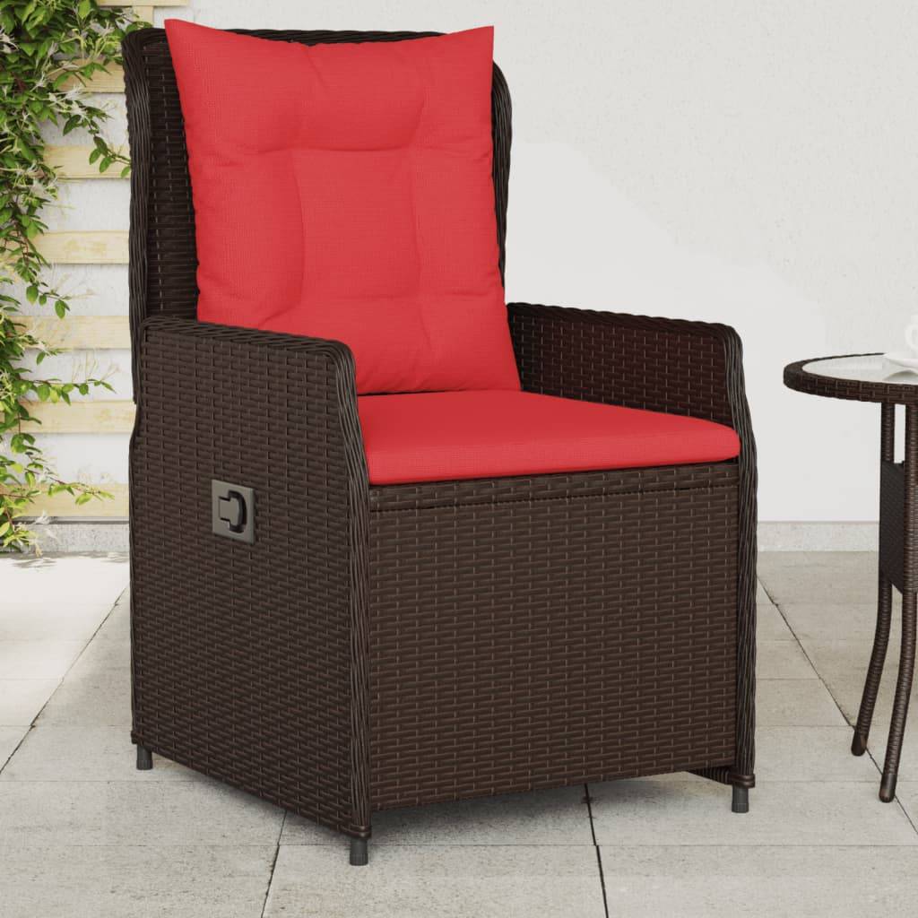 Chaises de jardin inclinables résine tressée marron 55 x 60 x 93 cm - PANGIVO - Image 1