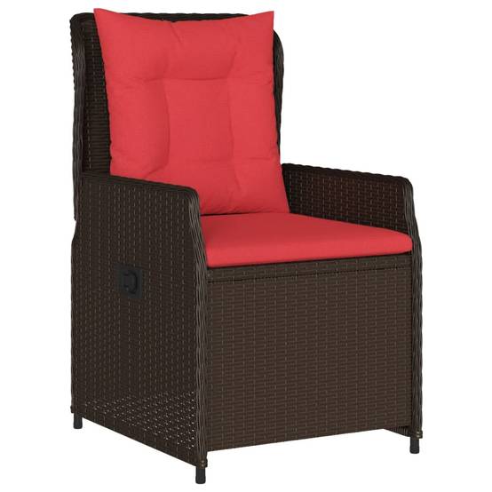 Chaises de jardin inclinables résine tressée marron 55 x 60 x 93 cm - PANGIVO - Image 4