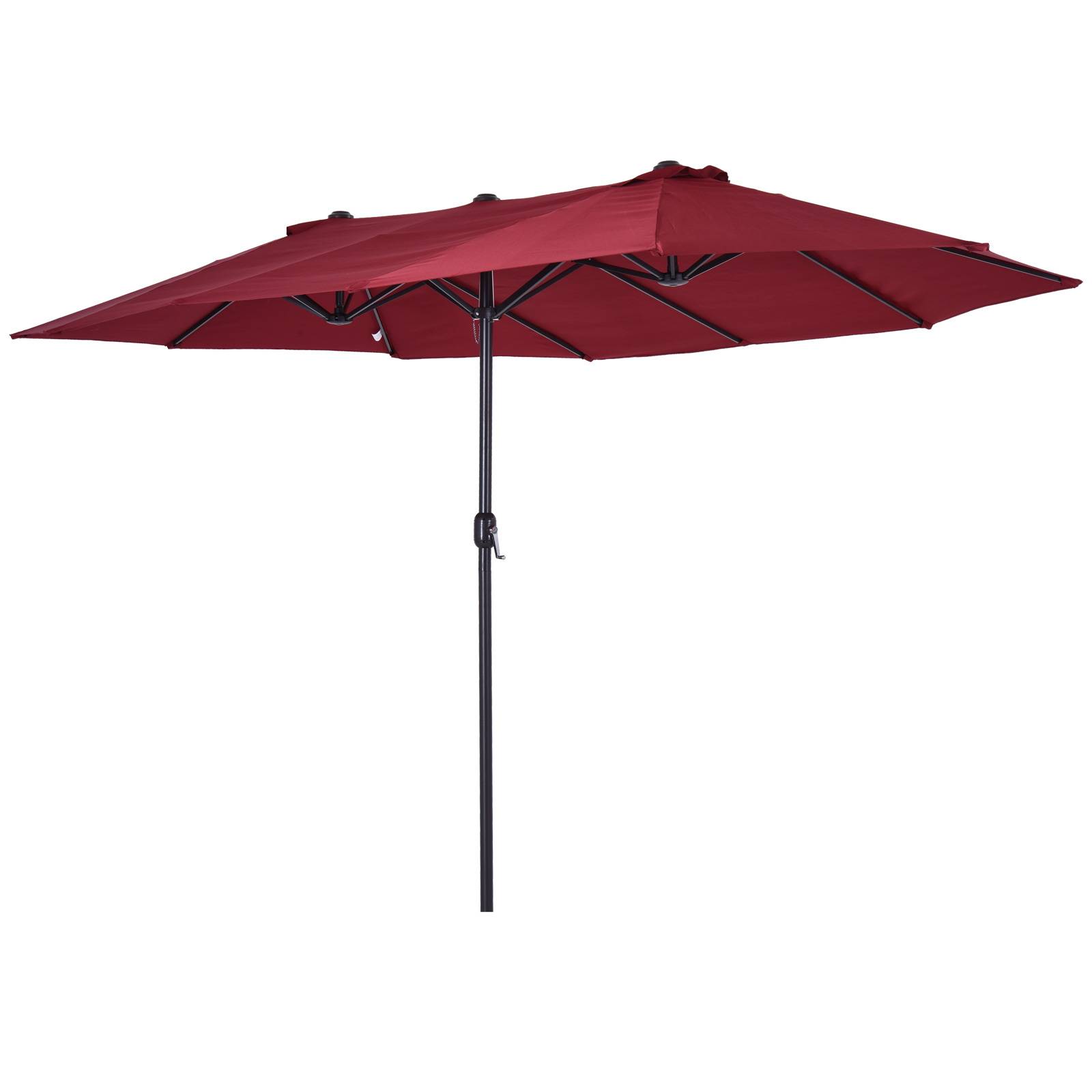 Parasol de jardin parasol double rectangulaire 4,6x2,7x2,4m - toile 180 g/m² Acier Bordeaux fr140 - Image 2