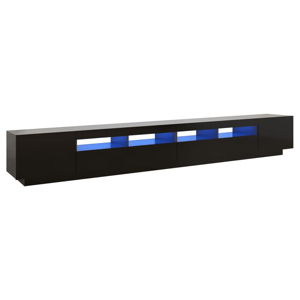 Vidaxl - Meuble TV avec lumières LED Noir 300x35x40 cm - vidaXL - Image 1
