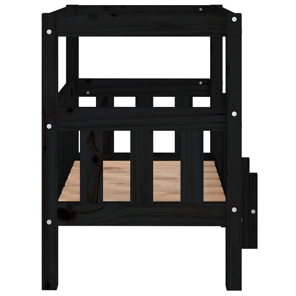 Vidaxl - Lit pour chien Noir 65,5x50,5x70 cm Bois de pin solide vidaXL 822376 - Image 7