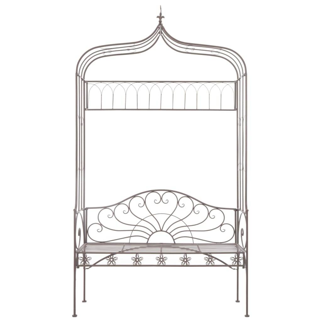 PANGIVO - Banc de jardin fer forgé marron antique 122 x 43 x 220 cm - PANGIVO - Image 2