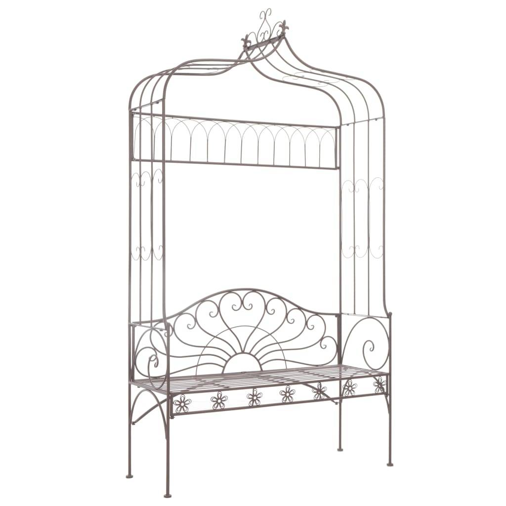 PANGIVO - Banc de jardin fer forgé marron antique 122 x 43 x 220 cm - PANGIVO - Image 1