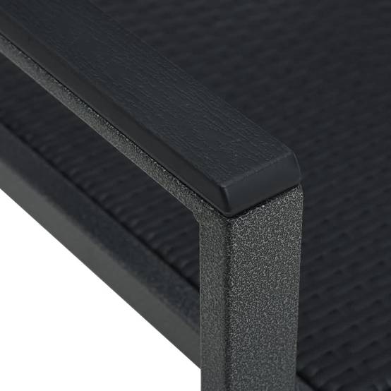 Ensemble Repas 6P 140cm Plastique Aspect Rotin et Acier Noir – ComfortXL Outdoor Living - Image 6