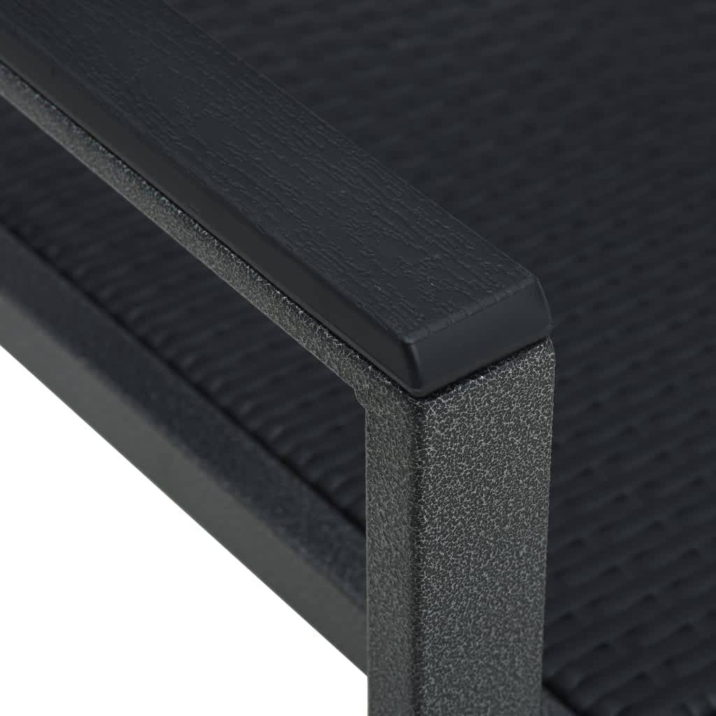 Ensemble Repas 6P 140cm Plastique Aspect Rotin et Acier Noir – ComfortXL Outdoor Living - Image 6