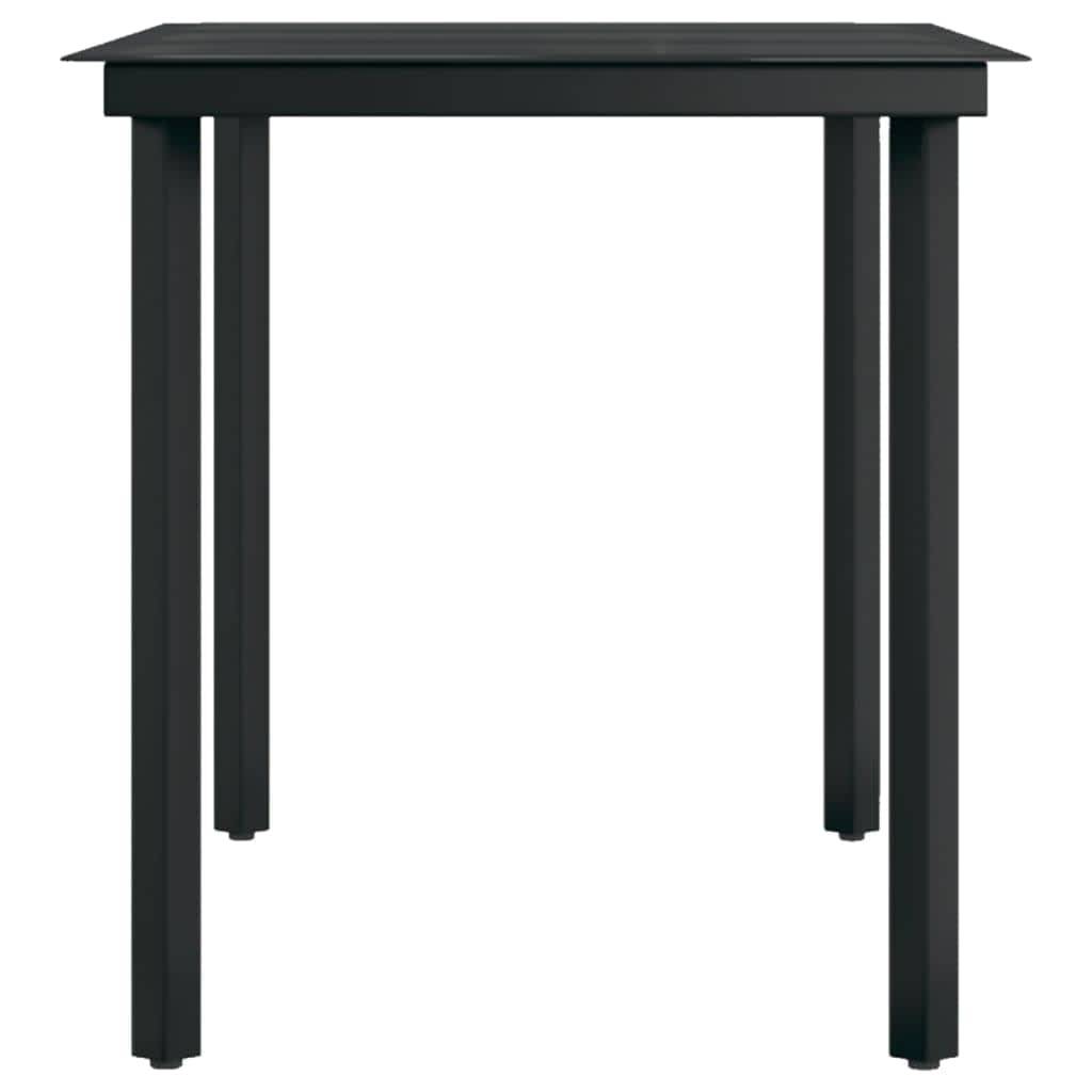 Ensemble Repas 6P 140cm Plastique Aspect Rotin et Acier Noir – ComfortXL Outdoor Living - Image 9
