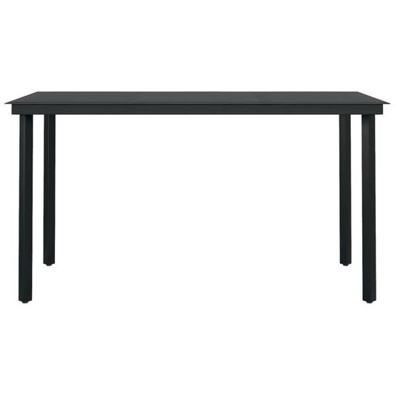 Ensemble Repas 6P 140cm Plastique Aspect Rotin et Acier Noir – ComfortXL Outdoor Living - Image 8