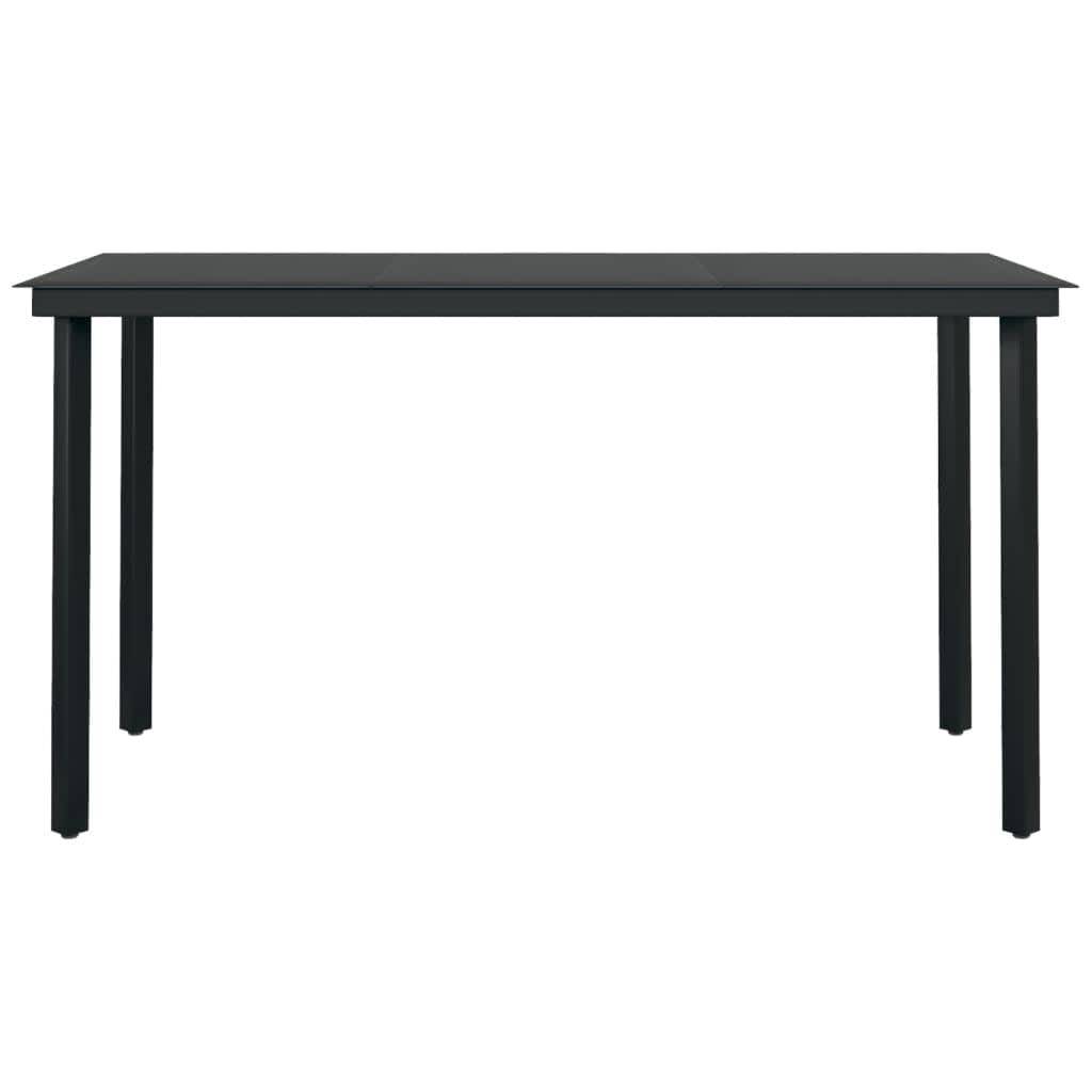 Ensemble Repas 6P 140cm Plastique Aspect Rotin et Acier Noir – ComfortXL Outdoor Living - Image 8