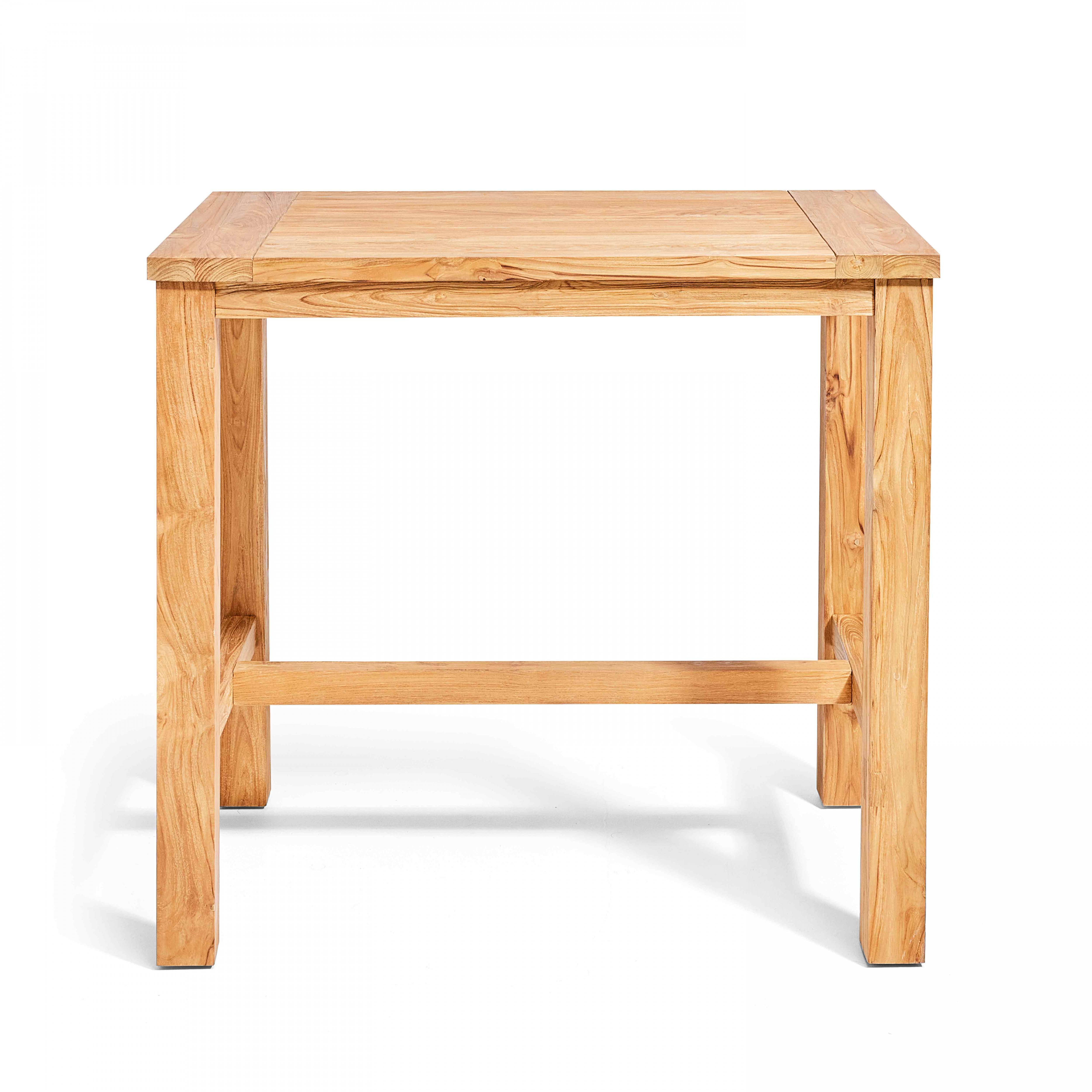 Oviala - Table haute de jardin en teck recyclé 120 cm Mira - Oviala - Image 2