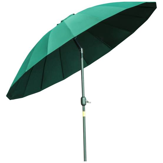 Parasol droit parasol de jardin inclinable rond 18 baleines manivelle - 255x255x240cm Métal Vert fr176 - Image 2