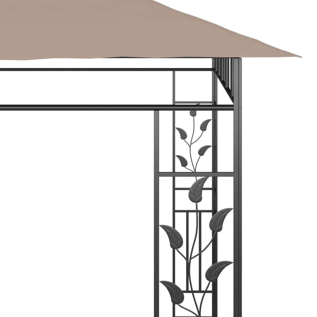 Vidaxl - Belvédère avec moustiquaire 6x3x2,73 m Taupe 180 g/m² vidaXL 312253 - Image 4