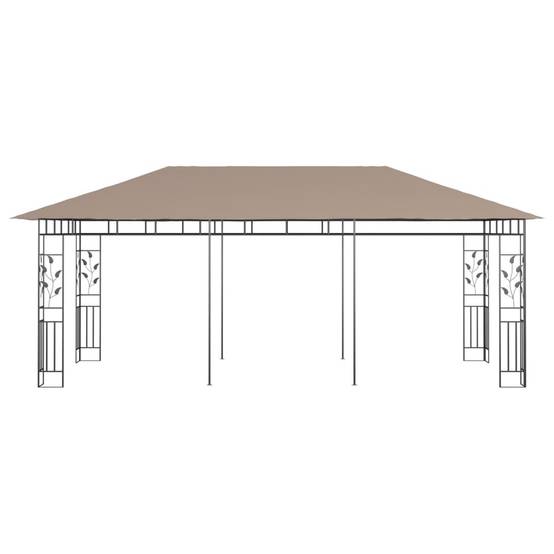 Vidaxl - Belvédère avec moustiquaire 6x3x2,73 m Taupe 180 g/m² vidaXL 312253 - Image 6
