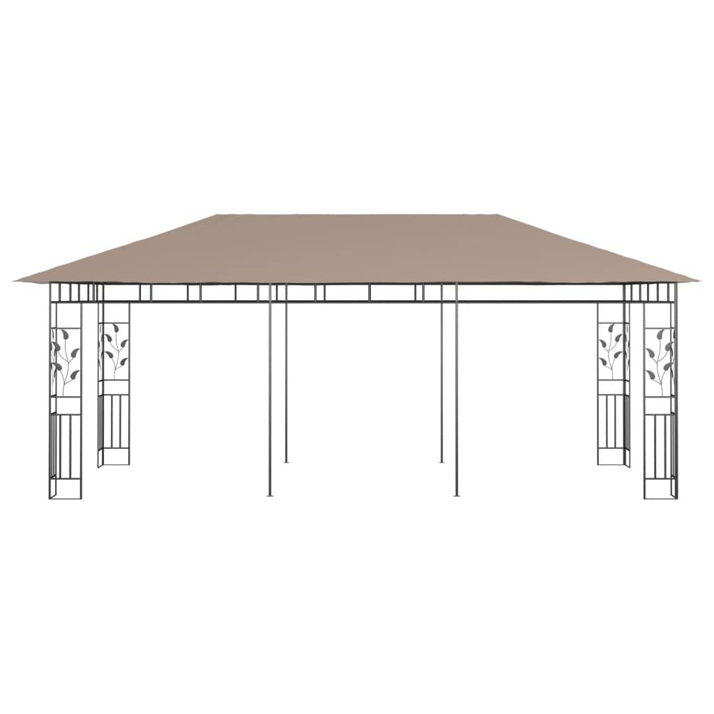 Vidaxl - Belvédère avec moustiquaire 6x3x2,73 m Taupe 180 g/m² vidaXL 312253 - Image 6
