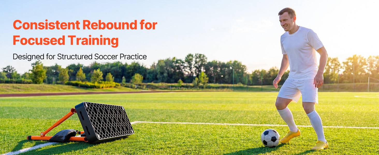 Vevor - VEVOR Planche de rebond pour football 99x24,5 cm, double face 6 en 1, cadre acier Q195, portable et stable. - Image 9