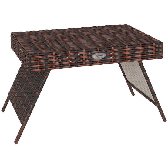 PANGIVO - Table basse de jardin résine tressée marron 60 x 41 x 41 cm - PANGIVO - Image 1