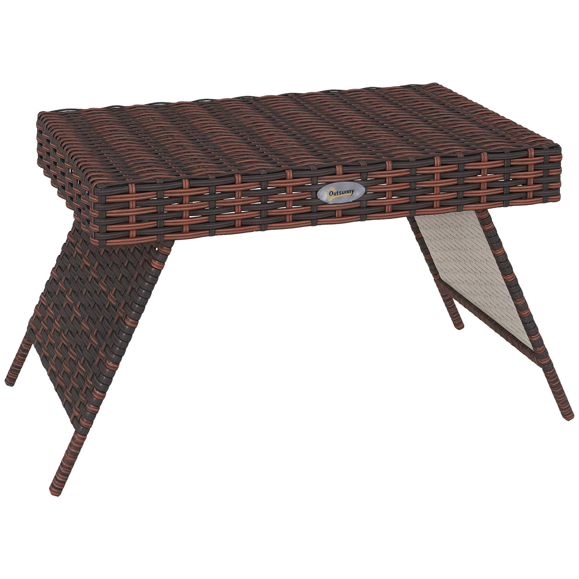 PANGIVO - Table basse de jardin résine tressée marron 60 x 41 x 41 cm - PANGIVO - Image 1