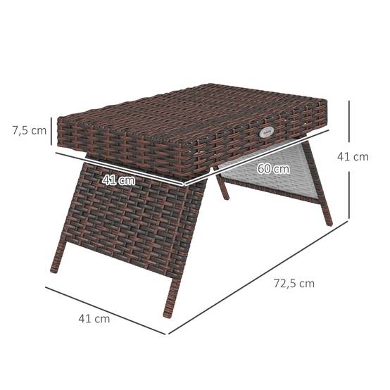 PANGIVO - Table basse de jardin résine tressée marron 60 x 41 x 41 cm - PANGIVO - Image 5
