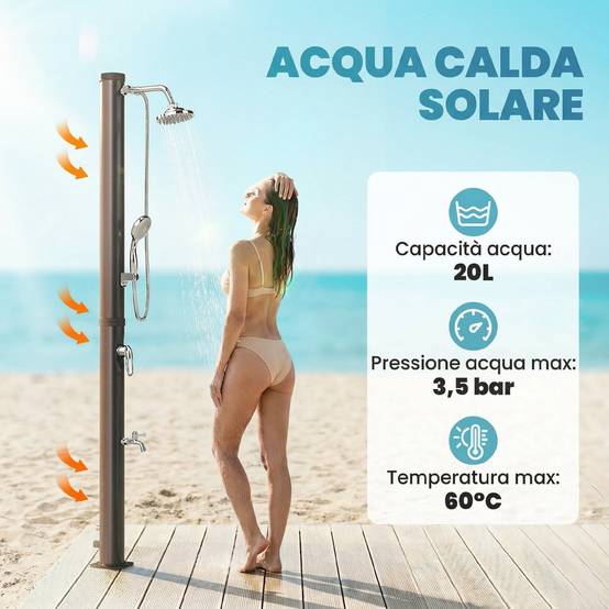 Douche solaire 20 L, protection antigel brevetée, jardin, noire, utilisable 4 saisons - Image 6