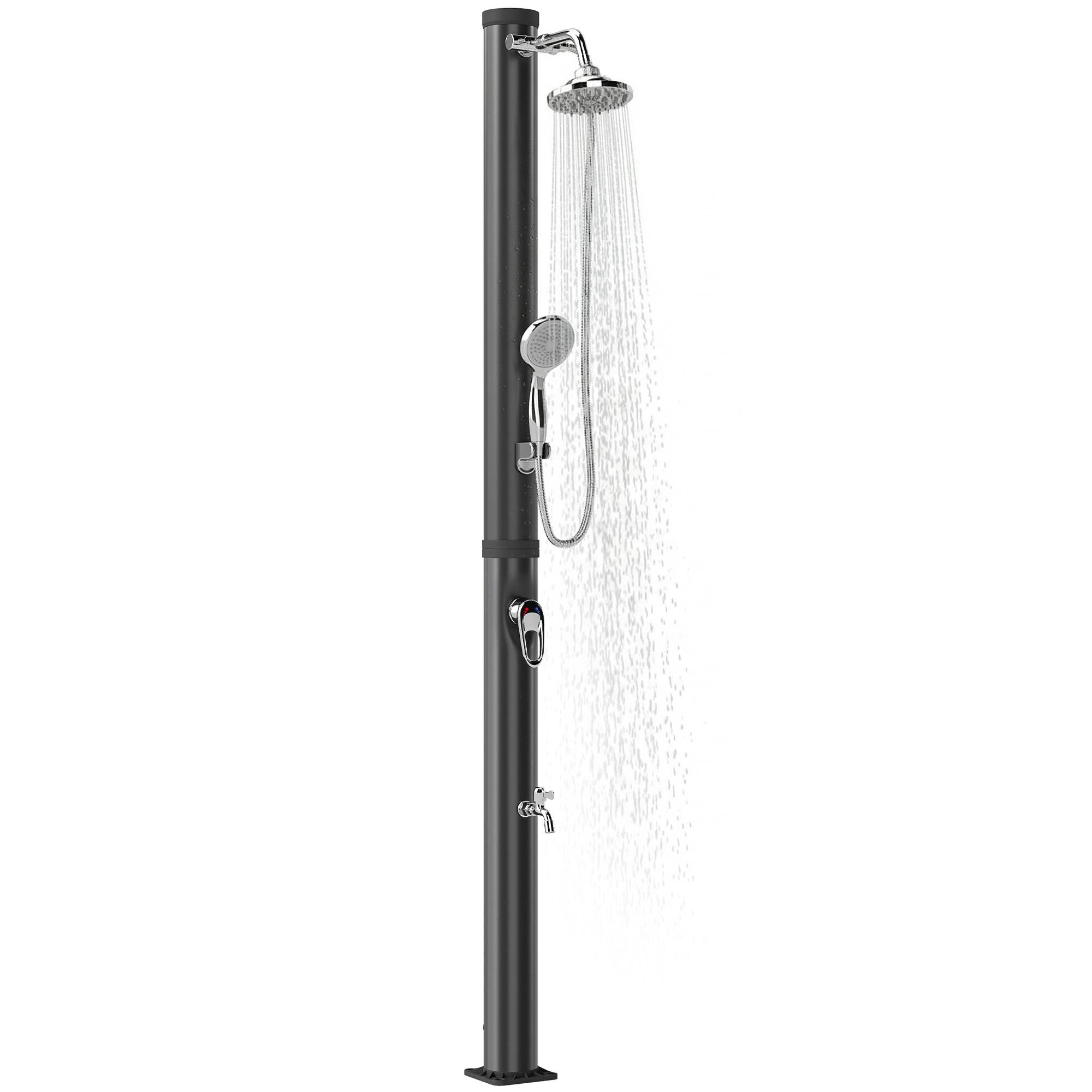 Douche solaire 20 L, protection antigel brevetée, jardin, noire, utilisable 4 saisons - Image 1