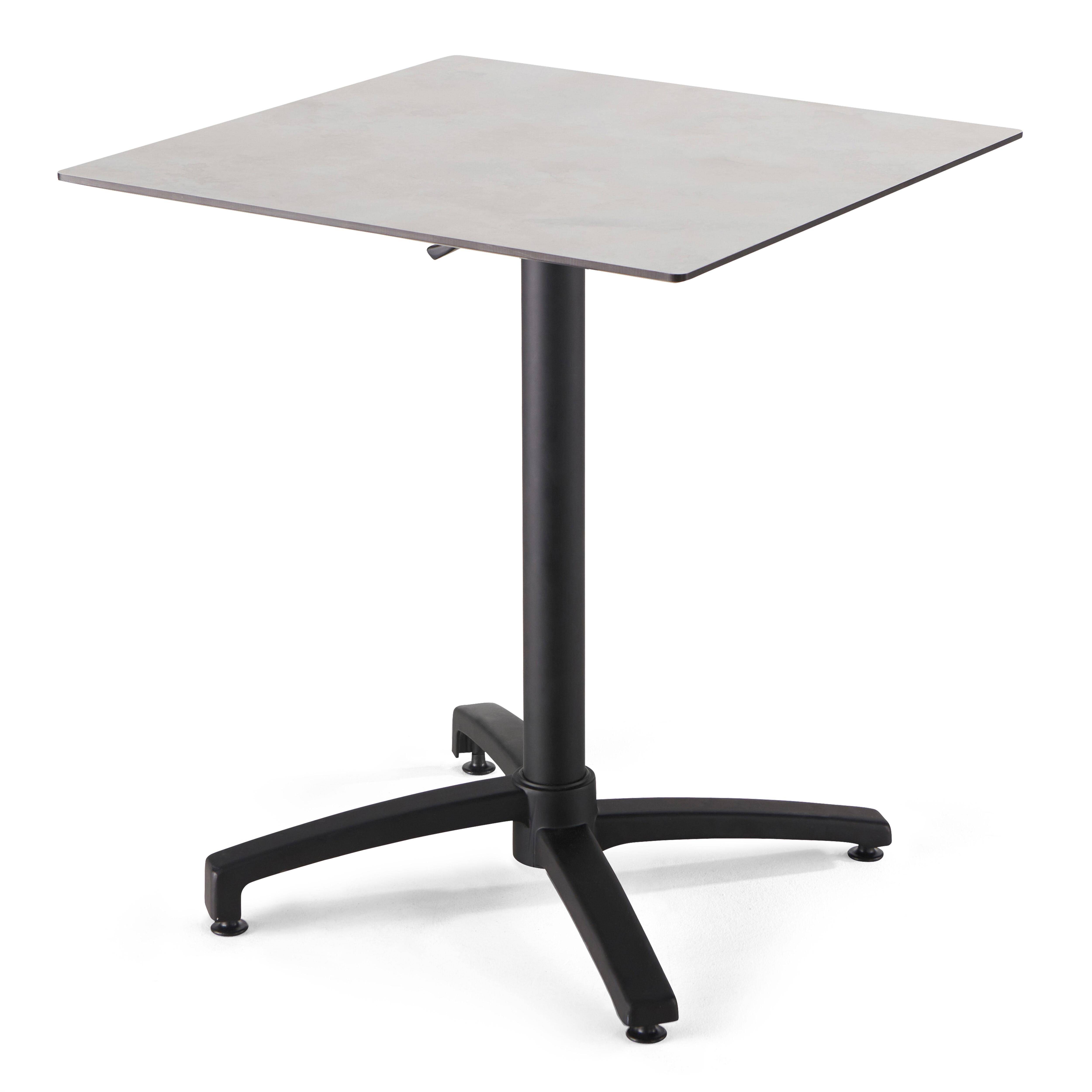 Oviala - Ensemble table 70 cm gris clair et 4 chaises en métal taupe - Oviala - Image 2