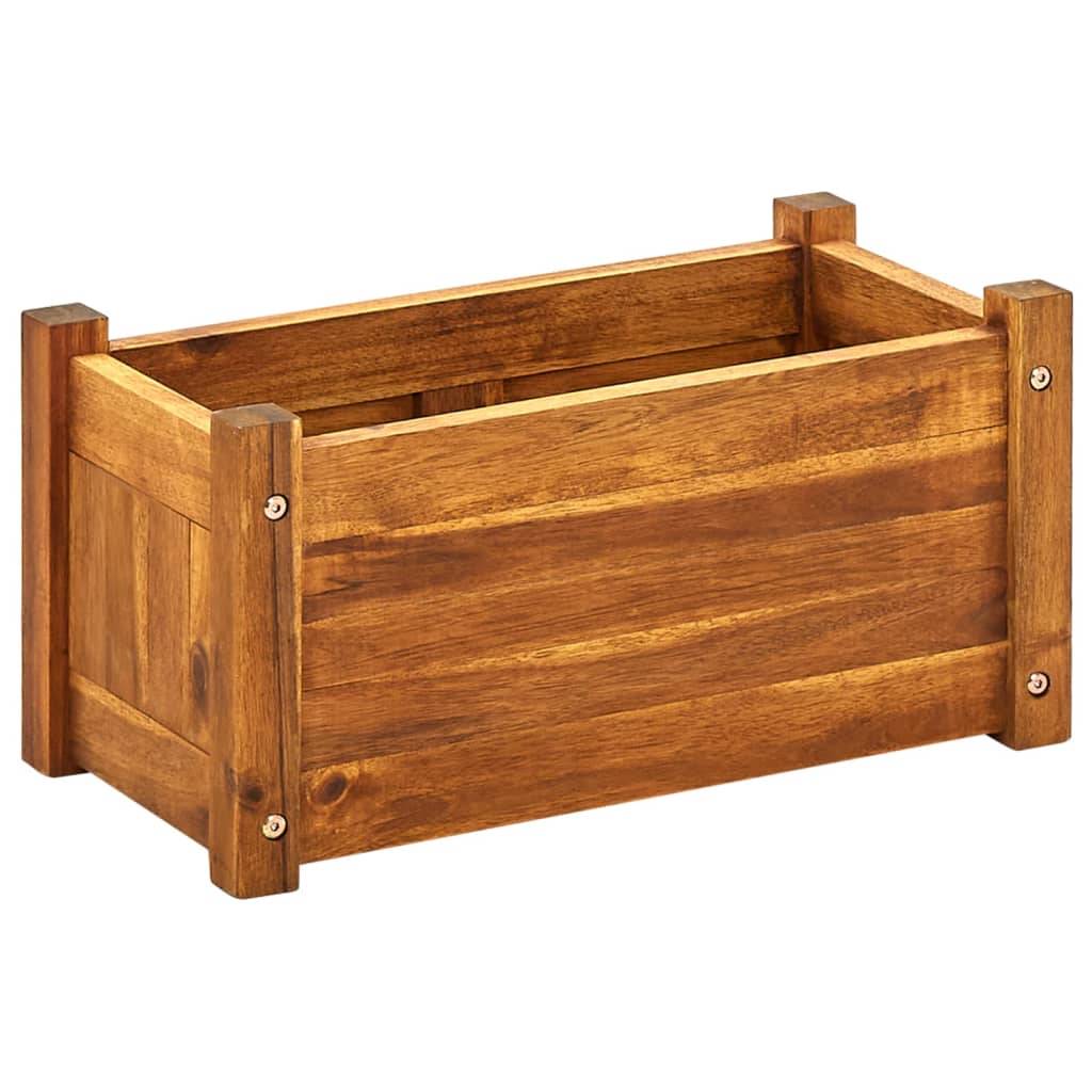 Helloshop26 - Jardinière lit surélevé plantes fleurs jardin 50 x 25 x 25 cm bois d'acacia - Image 1