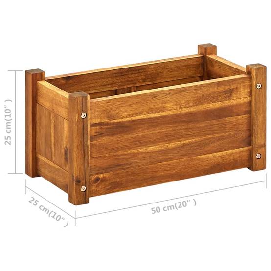 Helloshop26 - Jardinière lit surélevé plantes fleurs jardin 50 x 25 x 25 cm bois d'acacia - Image 6