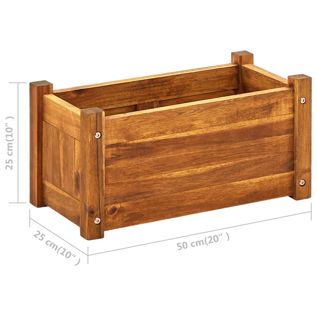 Helloshop26 - Jardinière lit surélevé plantes fleurs jardin 50 x 25 x 25 cm bois d'acacia - Image 6