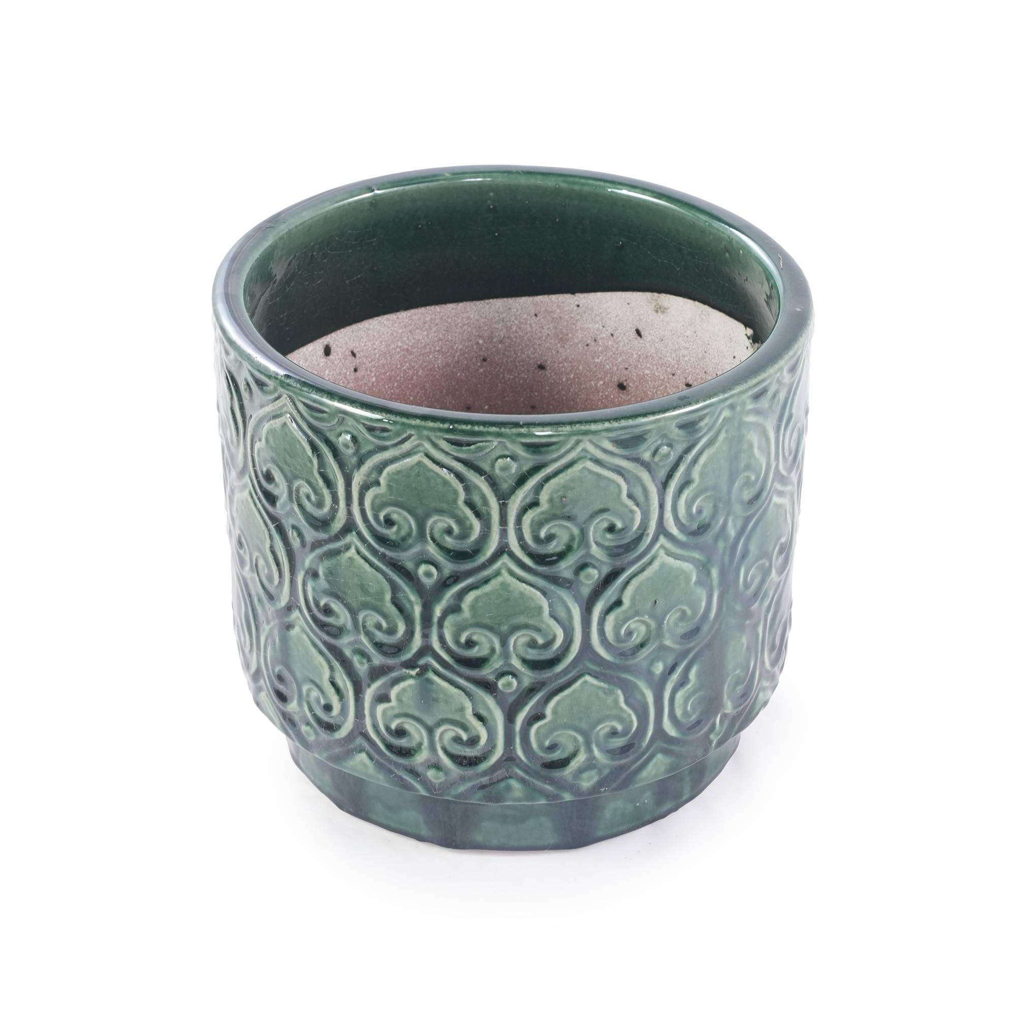 ComfortXL - Pot de fleurs céramique 30 x 30 x H28 cm vert brillant balcon aromatiques drainage - ComfortXL Outdoor Living - Image 5