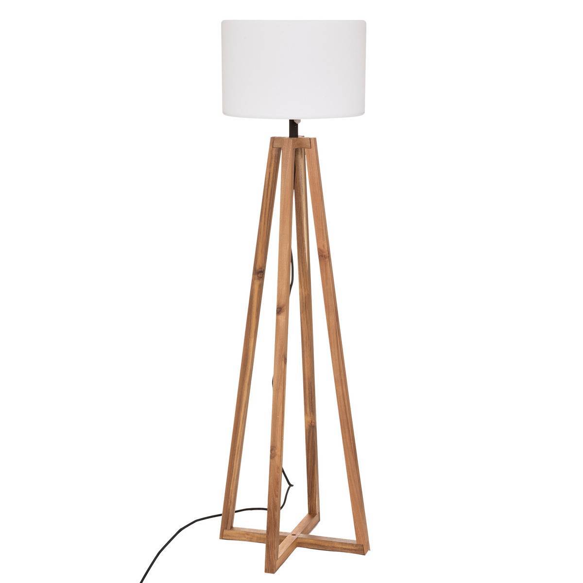 Lampadaire d extérieur "Matia" acacia blanc H148cm ATMOSPHERA CREATEUR D'INTERIEUR - Image 1