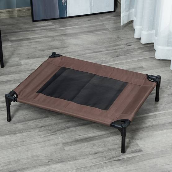Lit de chien surélevé extérieur 76 x 61 x 18 cm acier et tissu oxford marron - PANGIVO - Image 8
