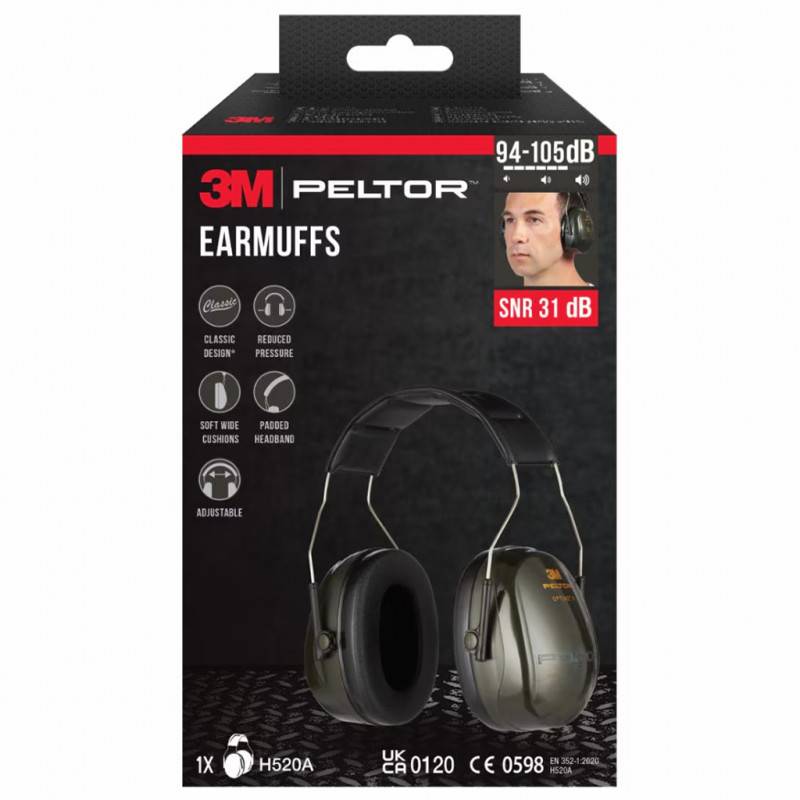 3M Casque anti-bruit PELTOR™ Optime™ II H520A, SNR 31 dB, Vert - Image 4