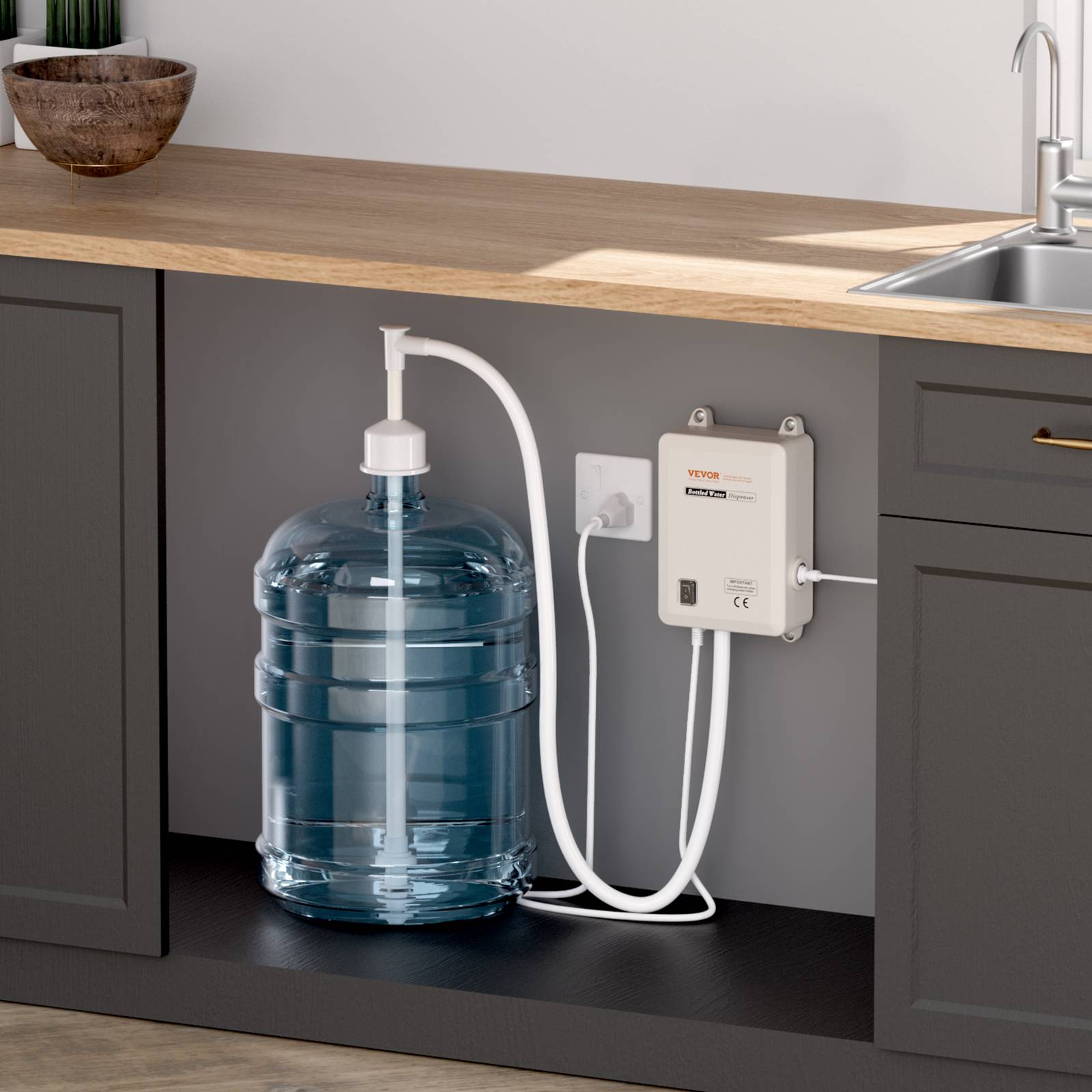 VEVOR Distributeur eau électrique 3.78 L/min, 35W. 40 PSI, grande capacité. Pour machine espresso, réfrigérateur. - Image 8