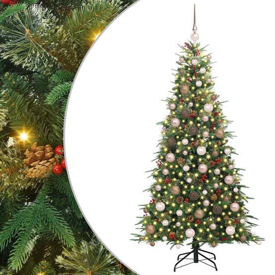 ComfortXL - Sapin de Noël Artificiel Réaliste 180 cm PE/PVC, Kit Lumineux avec Pommes de Pin & 120 Boules – ComfortXL Outdoor Living - Image 2