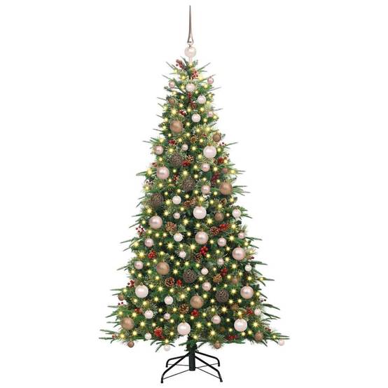 ComfortXL - Sapin de Noël Artificiel Réaliste 180 cm PE/PVC, Kit Lumineux avec Pommes de Pin & 120 Boules – ComfortXL Outdoor Living - Image 3