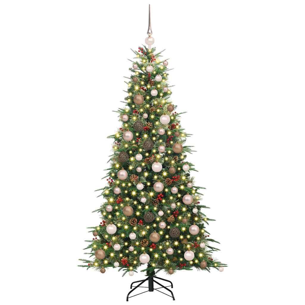 ComfortXL - Sapin de Noël Artificiel Réaliste 180 cm PE/PVC, Kit Lumineux avec Pommes de Pin & 120 Boules – ComfortXL Outdoor Living - Image 3