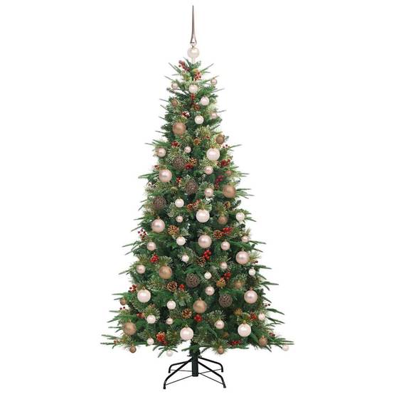 ComfortXL - Sapin de Noël Artificiel Réaliste 180 cm PE/PVC, Kit Lumineux avec Pommes de Pin & 120 Boules – ComfortXL Outdoor Living - Image 4