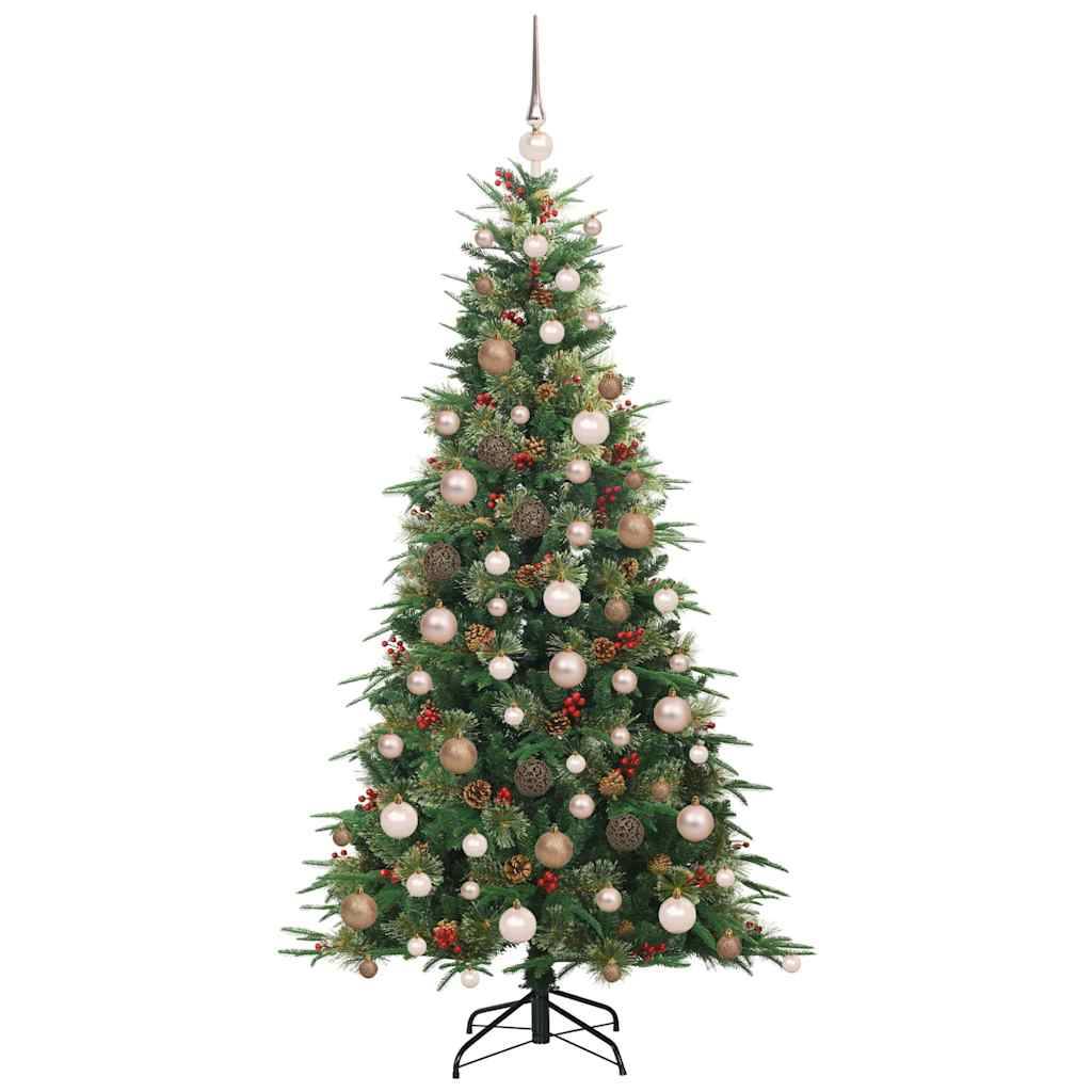 ComfortXL - Sapin de Noël Artificiel Réaliste 180 cm PE/PVC, Kit Lumineux avec Pommes de Pin & 120 Boules – ComfortXL Outdoor Living - Image 4
