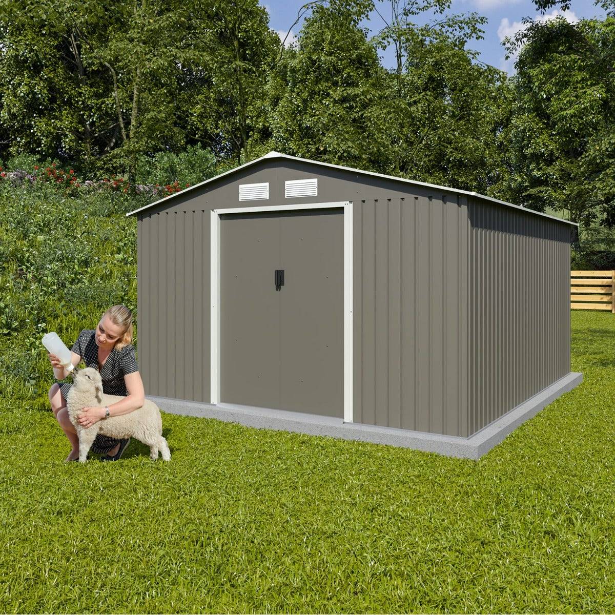 Trigano Jardin - Abri de jardin métal 10,91 m2 + kit d'ancrage - Image 4